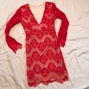 Red lace dress!